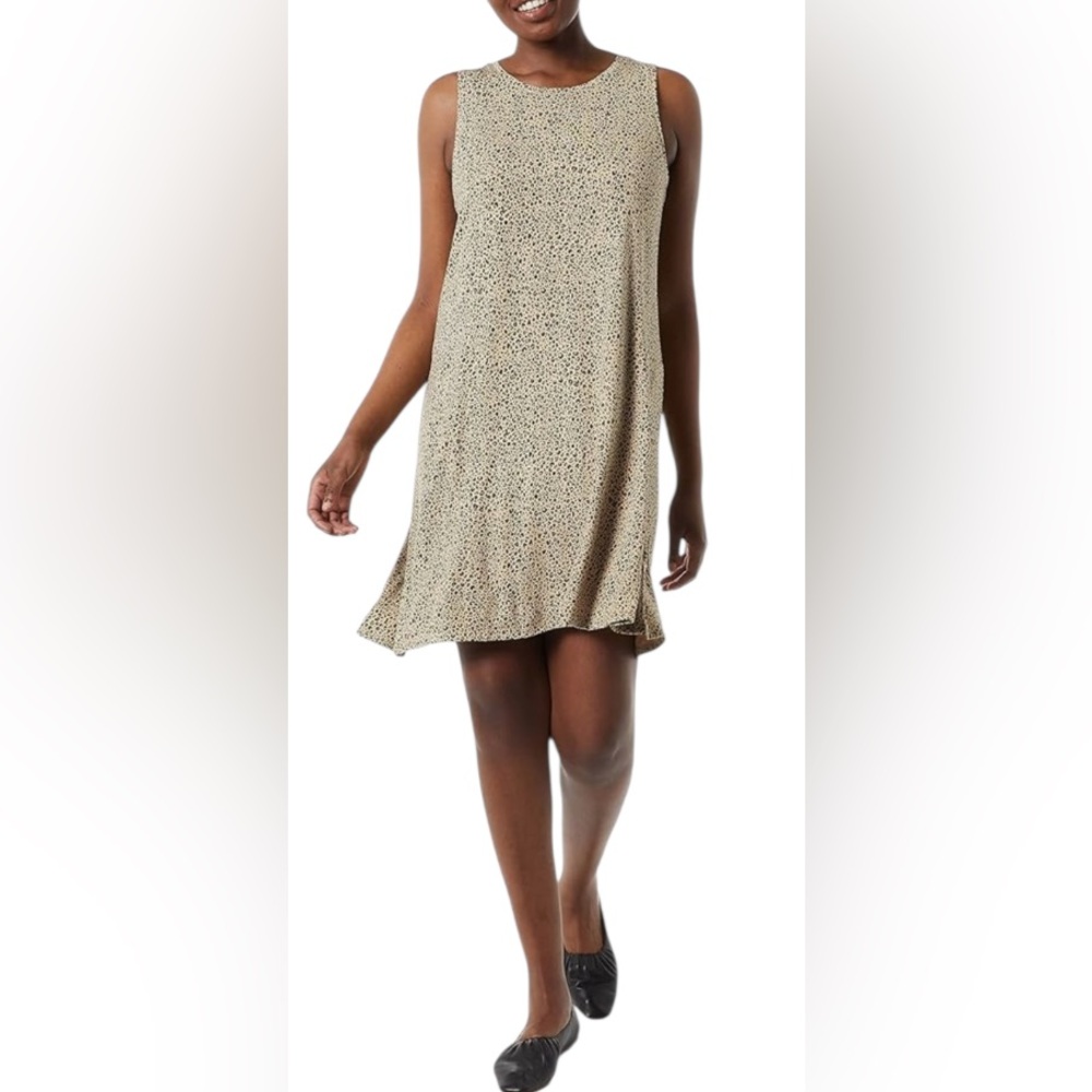 Amazon Essentials Leopard Print  Tank Sleeveless Shift  Dress SzL